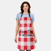 Rot-Weiß-Kariert Gingham HOUSE CHEF Schürze (Getragen)