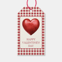 Rot-weiß kariert mit Herz Geschenkanhänger