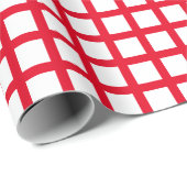 Rot-Weiß-kariert-Quadrat-Rastermuster Geschenkpapier (Rolleneckpunkt)