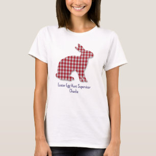 Rot-Weiß-Karierte Sonnige Silhouette Ostern Frauen T-Shirt