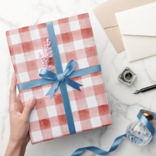 Rot-Weiß-Karierte Streifen Geburtstag Geschenkpapier