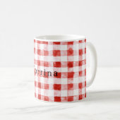 Rot-Weiß-Karierte Streifen Geburtstag Kaffeetasse (VorderseiteRechts)