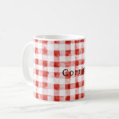 Rot-Weiß-Karierte Streifen Geburtstag Kaffeetasse (Vorderseite Links)