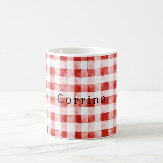 Rot-Weiß-Karierte Streifen Geburtstag Kaffeetasse (Mittel)