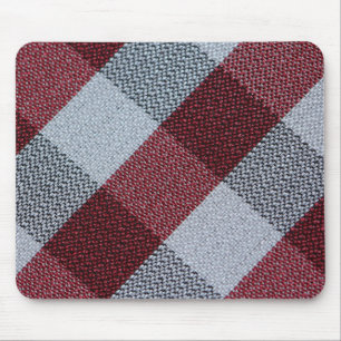 Rot-Weiß kariertes Büffel-Plaid-Muster Mousepad