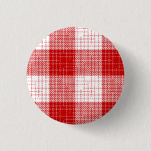 Rot-Weiß-Kariertes-Design mit fettem Karomuster Button (Vorderseite)