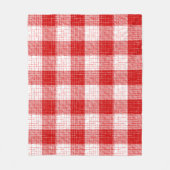 Rot-Weiß-Kariertes-Design mit fettem Karomuster Fleecedecke (Vorderseite)