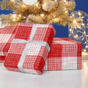 Rot-Weiß-Kariertes-Design mit fettem Karomuster Geschenkpapier