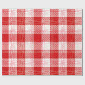 Rot-Weiß-Kariertes-Design mit fettem Karomuster Geschenkpapier (Flach)
