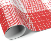 Rot-Weiß-Kariertes-Design mit fettem Karomuster Geschenkpapier (Rolleneckpunkt)