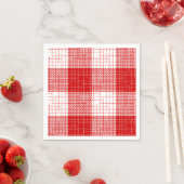 Rot-Weiß-Kariertes-Design mit fettem Karomuster Serviette (Beispiel)