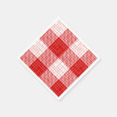 Rot-Weiß-Kariertes-Design mit fettem Karomuster Serviette (Ecke)
