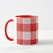 Rot-Weiß-Kariertes-Design mit fettem Karomuster Tasse (Links)