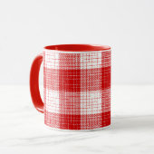 Rot-Weiß-Kariertes-Design mit fettem Karomuster Tasse (Vorderseite Links)