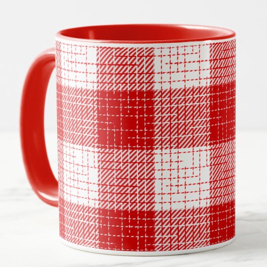 Rot-Weiß-Kariertes-Design mit fettem Karomuster Tasse