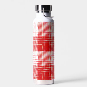 Rot-Weiß-Kariertes-Design mit kühnen Karos  Trinkflasche