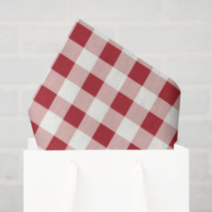 Rot-weiß kariertes Gingham-Muster im Vintage-Stil Seidenpapier