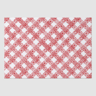 Rot-Weiß kariertes Gingham-Muster Weihnachten Seidenpapier