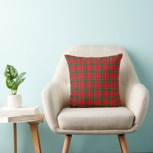 Rot-Weiß kariertes Weihnachtsmuster Cozy Holiday Kissen