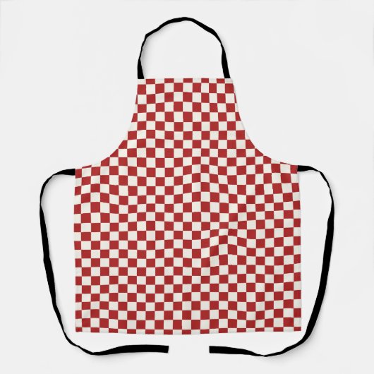 Rot-Weiß-Karo-Gingham-Muster Schürze (Vorderseite)