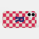 Rot-Weiß-Karo iPhone 16 Hülle (Rückseite (Horizontal))