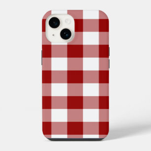 Rot-Weiß-Karo-Muster iPhone 14 Hülle