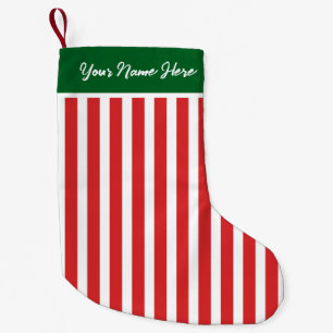 Rot-Weiß-Karo Personalisierter Name Klein Kleiner Weihnachtsstrumpf