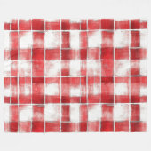 Rot-Weiß-Karo-Streifen Fleecedecke (Vorderseite (Horizontal))