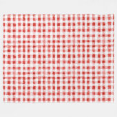Rot-Weiß-Karo-Streifen-Geburtstag Fleecedecke (Vorderseite (Horizontal))
