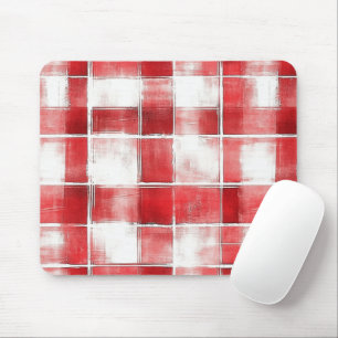 Rot-Weiß-Karo-Streifen Mousepad