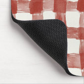 Rot-Weiß-Karo-Streifen Mousepad (Ecke)