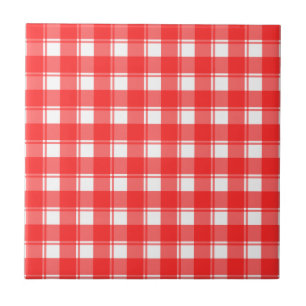 Rot-Weiß-Karo-Streifen-Muster Fliese