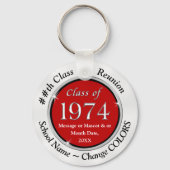Rot, Weiß, Klasse 1974 Wiedersehen Ideas, 50 Jahre Schlüsselanhänger (Vorderseite)