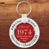 Rot, Weiß, Klasse 1974 Wiedersehen Ideas, 50 Jahre Schlüsselanhänger (Vorderseite)