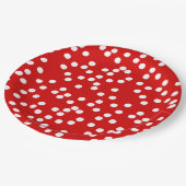Rot-Weiß-Konfetti/Punkt-Papierplatte Pappteller (Schrägansicht)