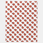 Rot-Weiß-Lämmer-Krustendecke Fleecedecke (Vorderseite)