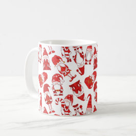 Rot-Weiß-Launisches Weihnachts-Gnom-Muster Kaffeetasse
