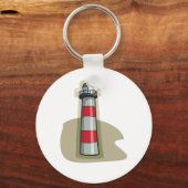 Rot-Weiß-Leuchtturm Schlüsselanhänger (Vorderseite)