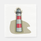 Rot-Weiß-Leuchtturm Serviette (Vorderseite)