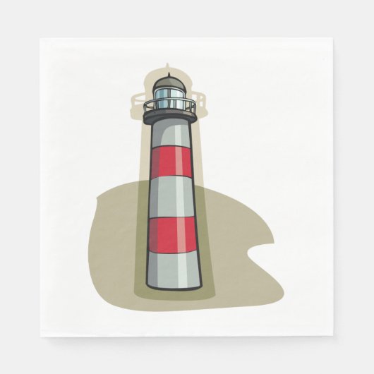 Rot-Weiß-Leuchtturm Serviette (Vorderseite)