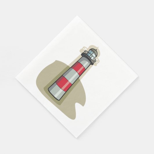 Rot-Weiß-Leuchtturm Serviette (Ecke)