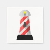 Rot-Weiß-Leuchtturmpapier Napkins Serviette (Vorderseite)