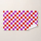Rot-Weiß-Lila Karomuster-Design Badhandtuch Set (Handtuch)