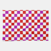 Rot-Weiß-Lila Karomuster-Design  Geschirrtuch (Horizontal)
