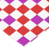 Rot-Weiß-Lila Karomuster Design  Tischdecke (Schrägansicht)