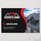 Rot-Weiß-Logo-Dachdecker-QR-Code Flyer (Vorne)