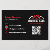 Rot-Weiß-Logo-Dachdecker-QR-Code Flyer (Hinten)