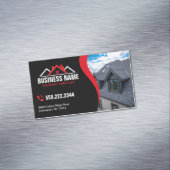Rot-Weiß-Logo Dachdecker QR-Code Magnetische Visitenkarte (Beispiel)