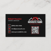 Rot-Weiß-Logo Dachdecker QR-Code Visitenkarte (Rückseite)