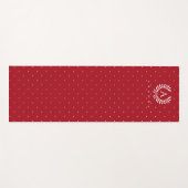 Rot-Weiß-Lorbeer-Monogramm-Polka-Dot-Muster Yogamatte (Vorderseite (Horizontal))